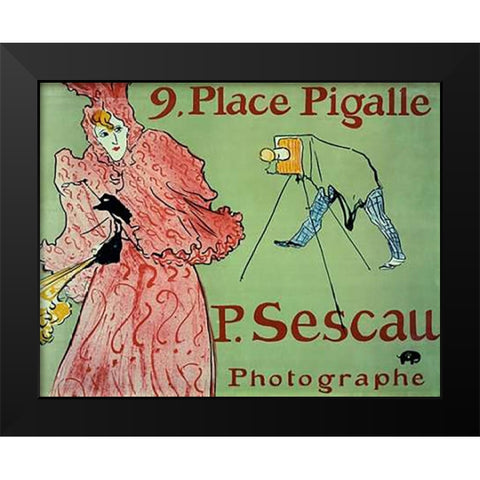 Caudieux Black Modern Wood Framed Art Print by Toulouse-Lautrec, Henri
