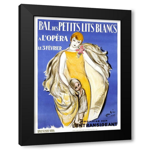 Bal des Petits Lits Blancs Black Modern Wood Framed Art Print by Vertes, Marcel