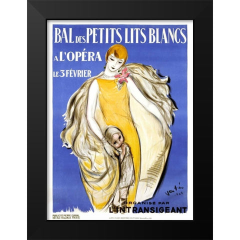 Bal des Petits Lits Blancs Black Modern Wood Framed Art Print by Vertes, Marcel