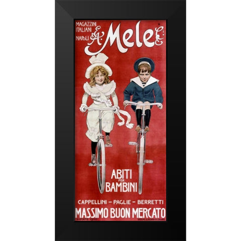 Mele and Ci / Abiti per Bambini Black Modern Wood Framed Art Print by Villa, Aleardo