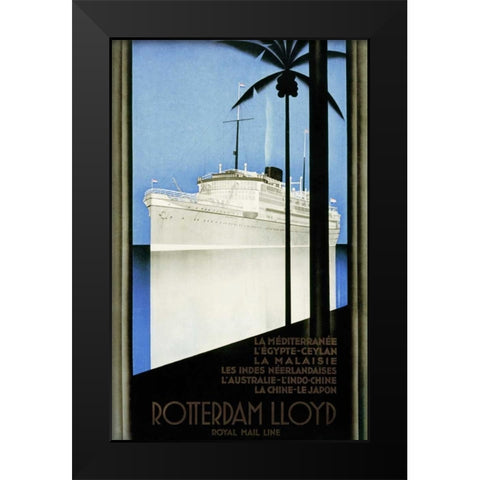 Rotterdam Lloyd Black Modern Wood Framed Art Print by Von Stein, Johann