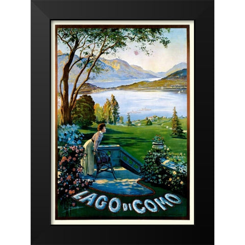 Lago di Como Black Modern Wood Framed Art Print by Ximenes, Elio