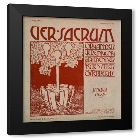 Ver Sacrum Black Modern Wood Framed Art Print by Unknown
