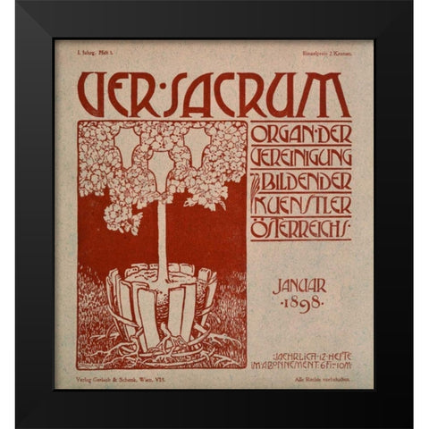 Ver Sacrum Black Modern Wood Framed Art Print by Unknown