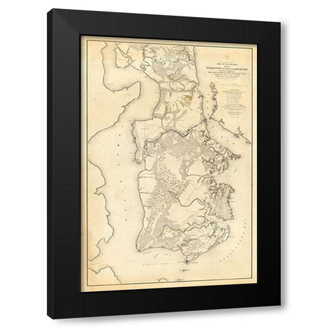 Civil War - Yorktown To Williamsburg, 1862 Black Modern Wood Framed Art Print with Double Matting by Abbot, Henry L.