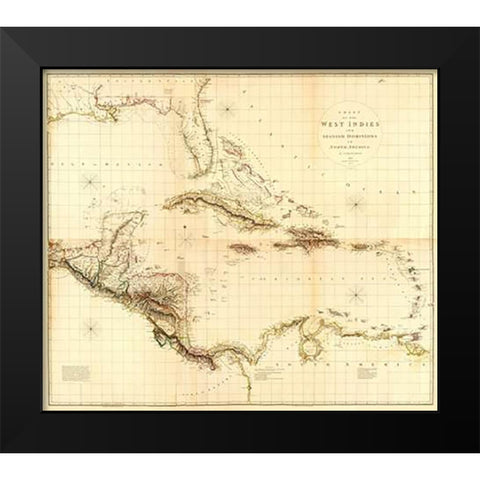 ComVintageite: West Indies, 1810 Black Modern Wood Framed Art Print by Arrowsmith, Aaron
