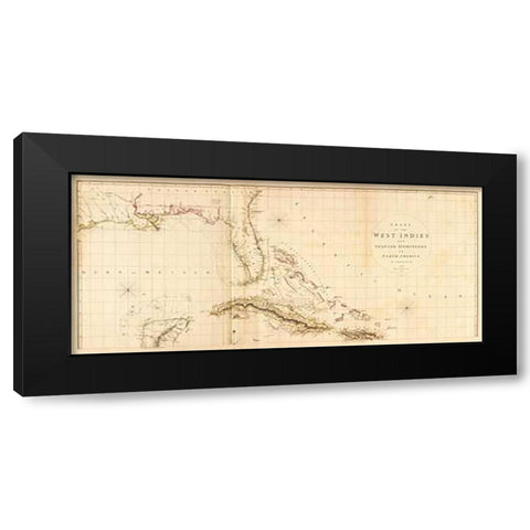 West Indies I, 1810 Black Modern Wood Framed Art Print with Double Matting by Arrowsmith, Aaron