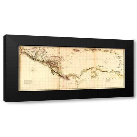 West Indies II, 1810 Black Modern Wood Framed Art Print by Arrowsmith, Aaron