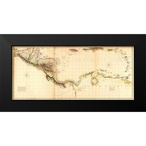 West Indies II, 1810 Black Modern Wood Framed Art Print by Arrowsmith, Aaron