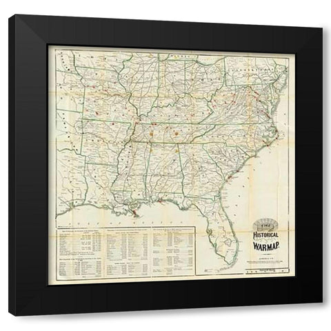The United States Historical War Map, 1862 Black Modern Wood Framed Art Print with Double Matting by Asher and Company