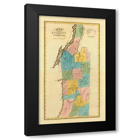 New York - Washington County, 1829 Black Modern Wood Framed Art Print by Burr, David