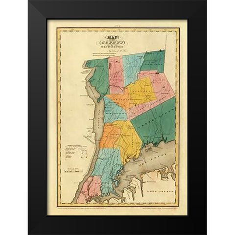New York - Westchester County, 1829 Black Modern Wood Framed Art Print by Burr, David