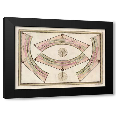 Globo Terrestre (Ring Sheet), 1792 Black Modern Wood Framed Art Print by Cassini, Giovanni Maria