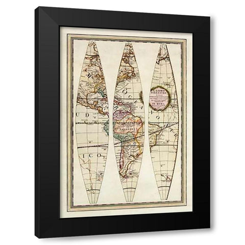 Globo Terrestre I, 1792 Black Modern Wood Framed Art Print by Cassini, Giovanni Maria