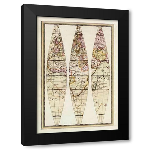 Globo Terrestre IV, 1792 Black Modern Wood Framed Art Print by Cassini, Giovanni Maria