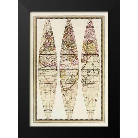 Globo Terrestre IV, 1792 Black Modern Wood Framed Art Print by Cassini, Giovanni Maria