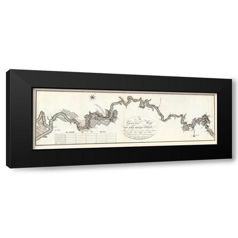 A General Map of The River Ohio, 1796 Black Modern Wood Framed Art Print with Double Matting by Collot, George Henri Victor