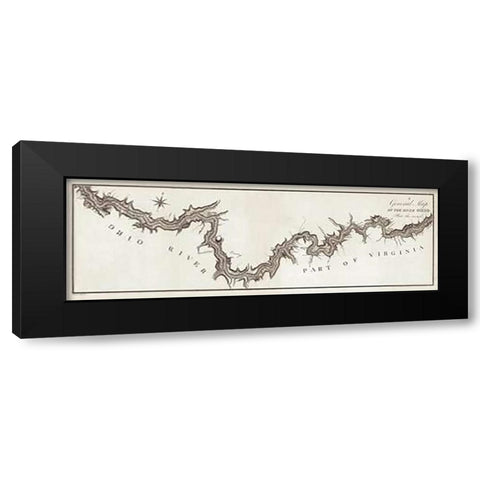 A General Map of the River Ohio, Plate 2, 1796 Black Modern Wood Framed Art Print with Double Matting by Collot, George Henri Victor