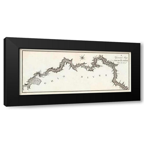 A General Map of the River Ohio, Plate 3, 1796 Black Modern Wood Framed Art Print by Collot, George Henri Victor