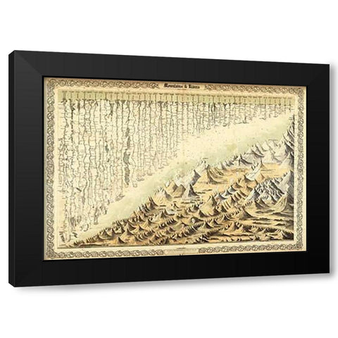 Mountains and Rivers, 1856 Black Modern Wood Framed Art Print by Colton, G.W