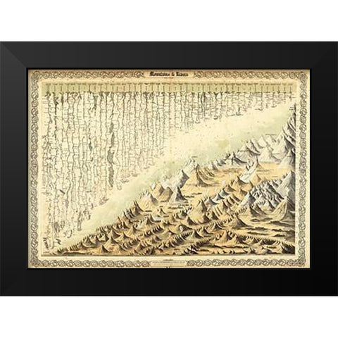 Mountains and Rivers, 1856 Black Modern Wood Framed Art Print by Colton, G.W
