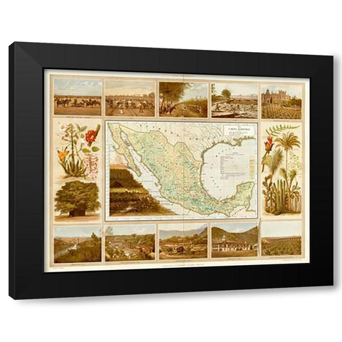 Carta Agricola, 1885 Black Modern Wood Framed Art Print by Cubas, Antonio Garcia