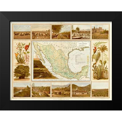 Carta Agricola, 1885 Black Modern Wood Framed Art Print by Cubas, Antonio Garcia