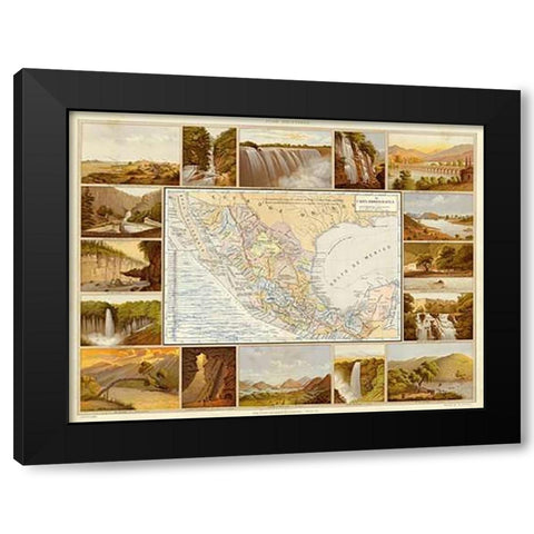 Carta Hydrografica, 1885 Black Modern Wood Framed Art Print with Double Matting by Cubas, Antonio Garcia