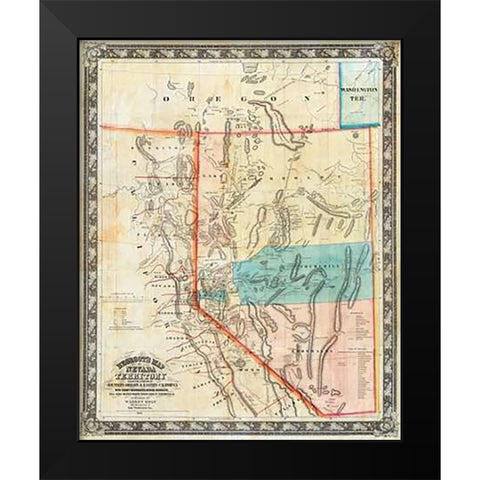 Nevada Territory, 1863 Black Modern Wood Framed Art Print by DeGroot, Henry