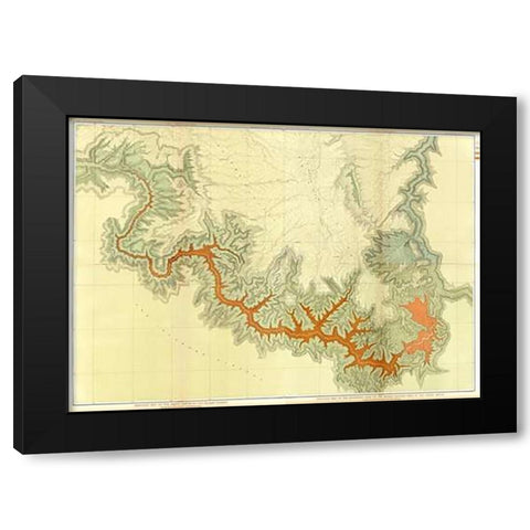 Grand Canyon - ComVintageite: Geologic map, S. pt. Kaibab Plateau. I-IV, 1882 Black Modern Wood Framed Art Print with Double Matting by Dutton, Clarence
