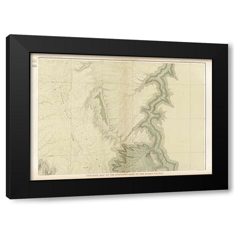 Grand Canyon - Geologic Map of The Southern Part of The Kaibab Plateau (Part II. North-Eastern Sheet Black Modern Wood Framed Art Print with Double Matting by Dutton, Clarence