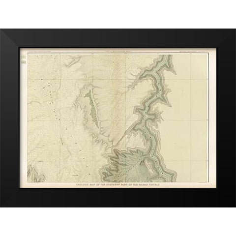 Grand Canyon - Geologic Map of The Southern Part of The Kaibab Plateau (Part II. North-Eastern Sheet Black Modern Wood Framed Art Print by Dutton, Clarence