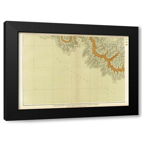 Grand Canyon - Geologic Map of The Southern Part of The Kaibab Plateau (Part III. South-Western Shee Black Modern Wood Framed Art Print with Double Matting by Dutton, Clarence