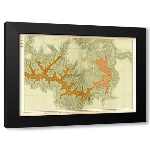 Grand Canyon - Geologic Map of The Southern Part of The Kaibab Plateau (Part IV. South-Eastern Sheet Black Modern Wood Framed Art Print with Double Matting by Dutton, Clarence