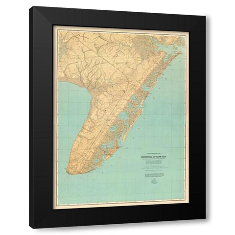 Cape May, New Jersey, 1888 Black Modern Wood Framed Art Print by Geological Survey of New Jersey