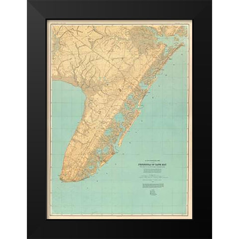 Cape May, New Jersey, 1888 Black Modern Wood Framed Art Print by Geological Survey of New Jersey