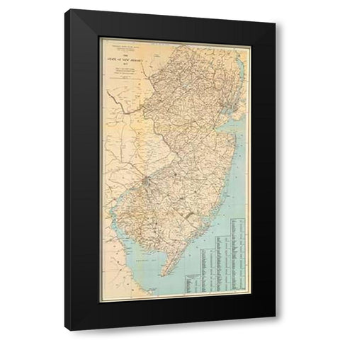 The State of New Jersey, 1878 Black Modern Wood Framed Art Print by Geological Survey of New Jersey