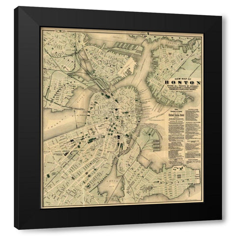 Boston, Massachusetts, 1884 Black Modern Wood Framed Art Print by Haynes, Tilly