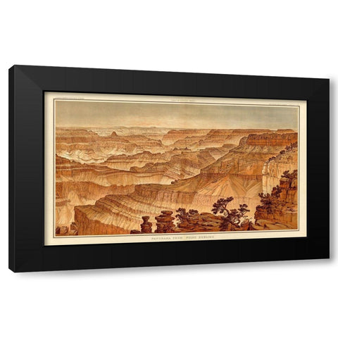 Grand Canyon - Panorama from Point Sublime  Black Modern Wood Framed Art Print by Holmes, William Henry