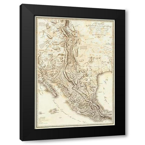 ComVintageite: Nouvelle Espagne, 1809 Black Modern Wood Framed Art Print with Double Matting by Von Humboldt, Alexander