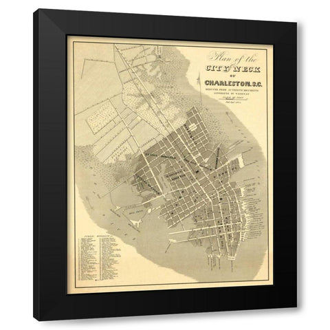 Charleston, South Carolina, 1844 Black Modern Wood Framed Art Print by Keenan, William