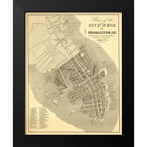 Charleston, South Carolina, 1844 Black Modern Wood Framed Art Print by Keenan, William