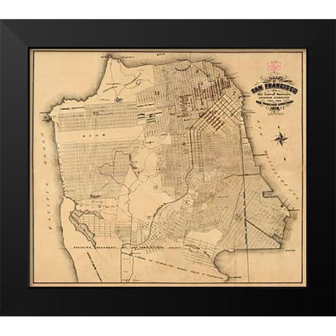 San Francisco, California, 1873 Black Modern Wood Framed Art Print by Langley, Henry