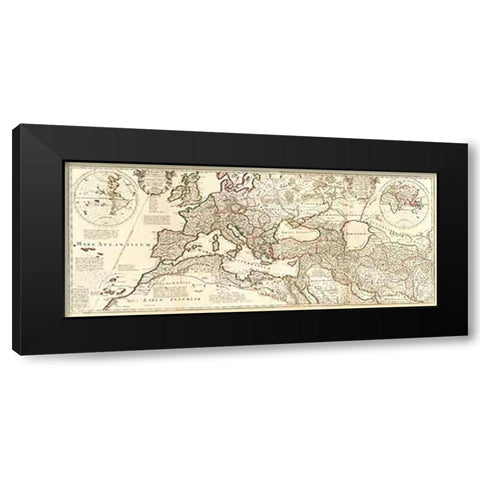TheatMaps Historicum, 1705 Black Modern Wood Framed Art Print by De Lisle, Guillaume