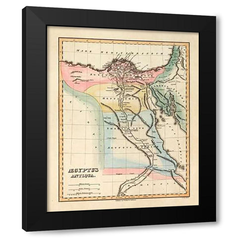 Aegyptus Antiqua, 1823 Black Modern Wood Framed Art Print by Lucas, Fielding