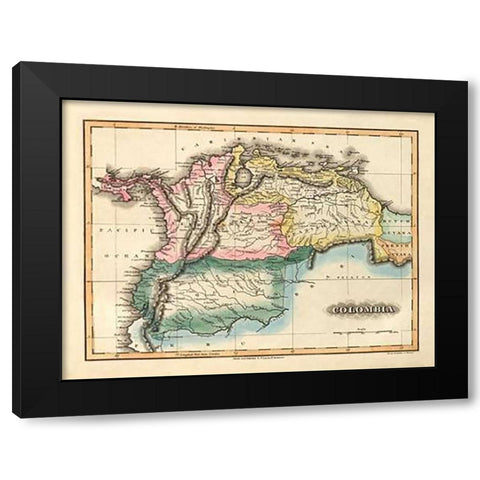Colombia, 1823 Black Modern Wood Framed Art Print with Double Matting by Lucas, Fielding