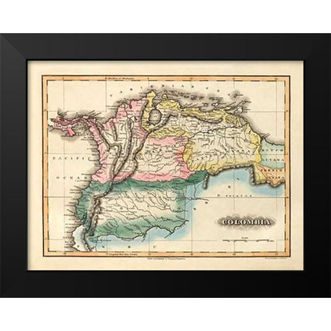 Colombia, 1823 Black Modern Wood Framed Art Print by Lucas, Fielding