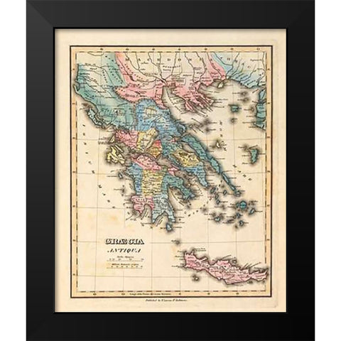 Graecia Antiqua, 1823 Black Modern Wood Framed Art Print by Lucas, Fielding