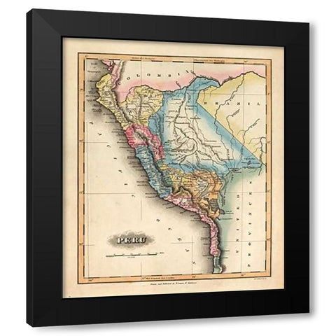 Peru, 1823 Black Modern Wood Framed Art Print with Double Matting by Lucas, Fielding