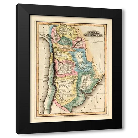 United Provinces, 1823 Black Modern Wood Framed Art Print with Double Matting by Lucas, Fielding